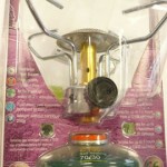 Back packing stove complete with cartridge